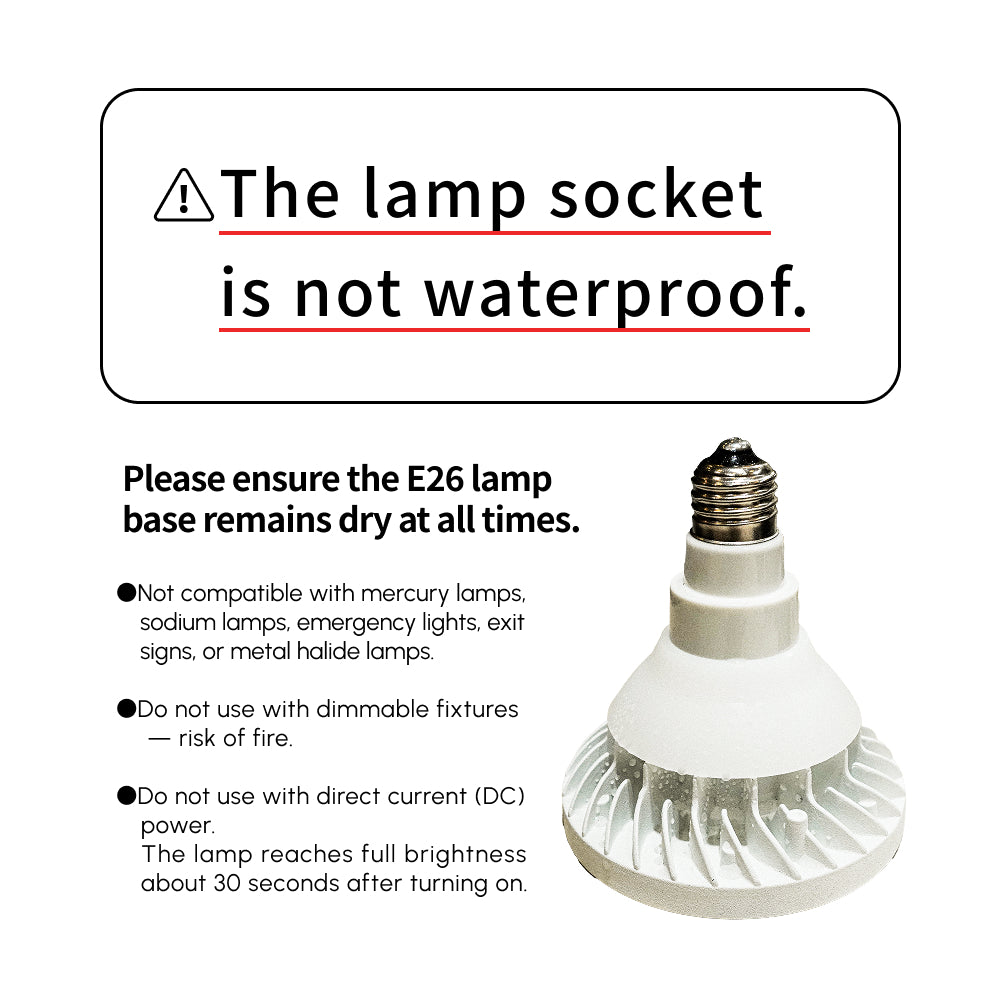 【WAP-SUN-20W】BULB E26<br>Water-resistance IP65<br>CCT: 4300~4700K