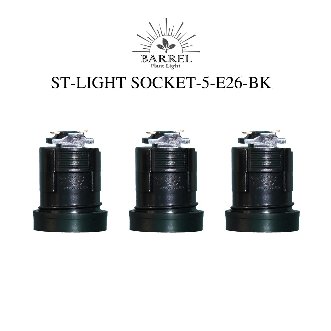 Lighting rail socket black barrel ST-LIGHT SOCKET-5-E26-BK