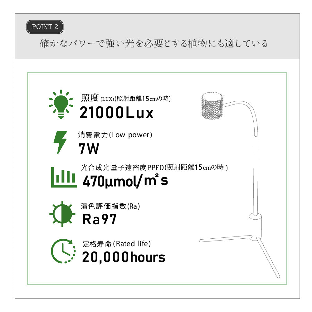 [YEW-7W] (YEW) Plant Growing LED Solar LED Aquarium LED Terrarium Indoor Solar LED Stand Light