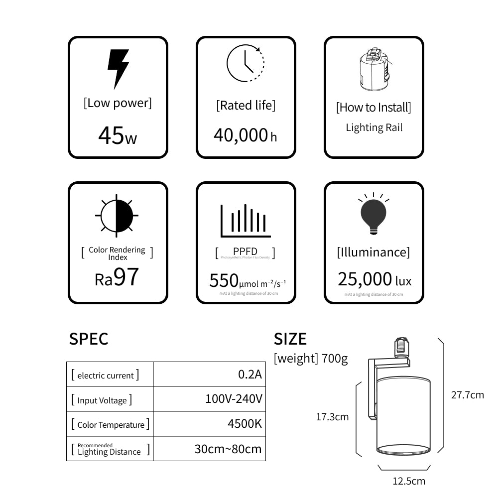 【HADES LED 45W]】<br>PRO SPEC<br>CCT: 3500K/5000K