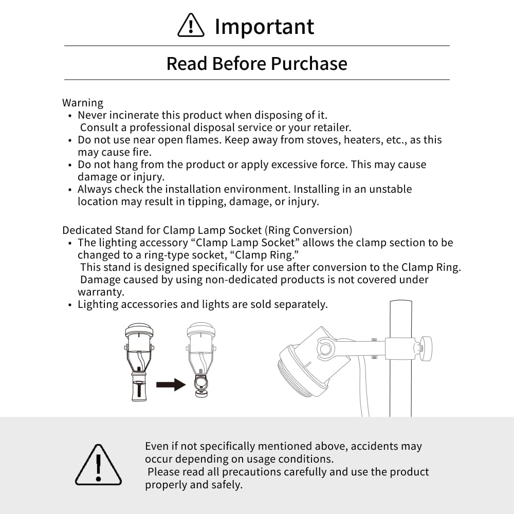 【POLE STAND】｜Dedicated Part for Clamp Lamp Socket