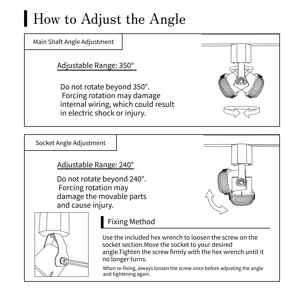 【RAIL SOCKET-Angle Type】｜E26 Lighting rail socket